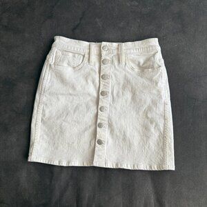 Madewell White Denim Button-Front Mini Skirt Size 26